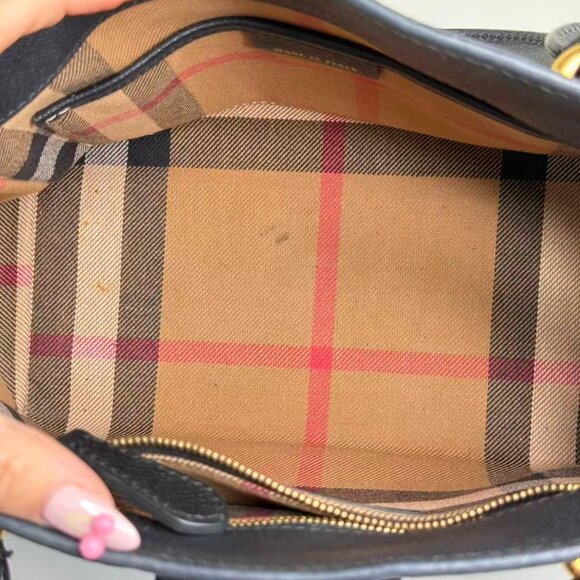 Burberry Black Leather Buckle Shoulder Bag Crossbody with Gold Tone Hardware - Picture 10 of 10